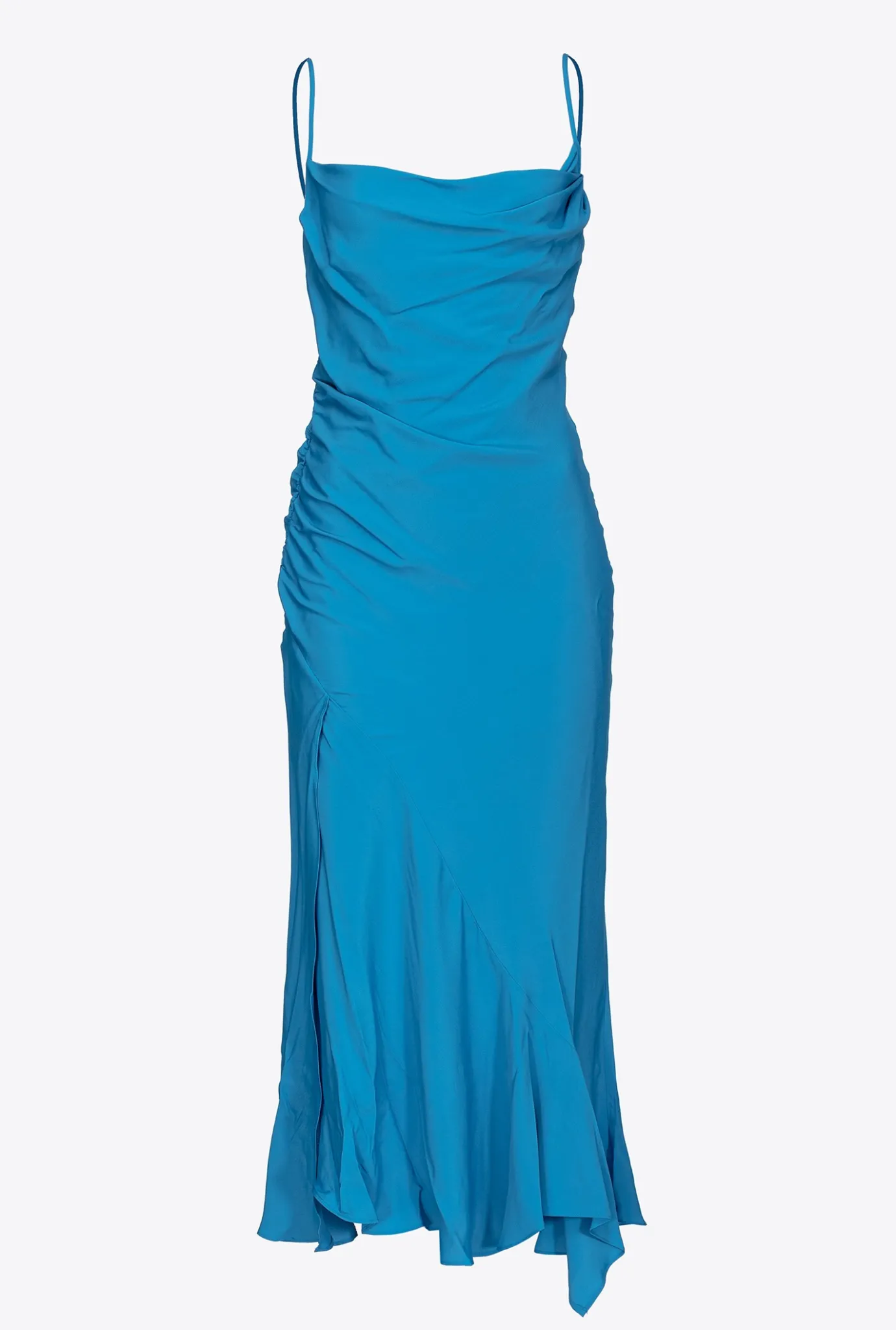 Robes|PINKO Robe Lingerie En Soie Melangee Bleu Directoire