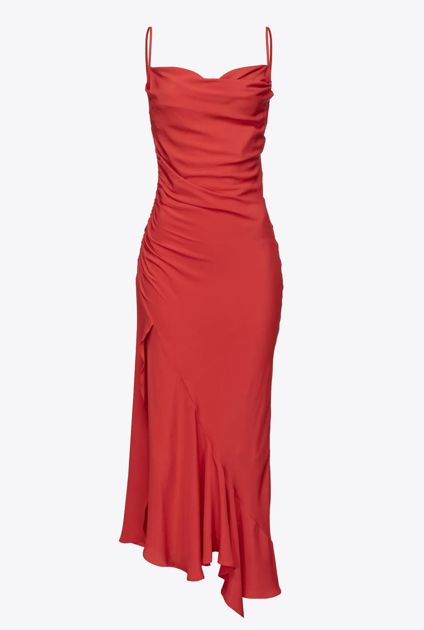 Robes|PINKO Robe Lingerie En Soie Melangee Rouge Formule 1