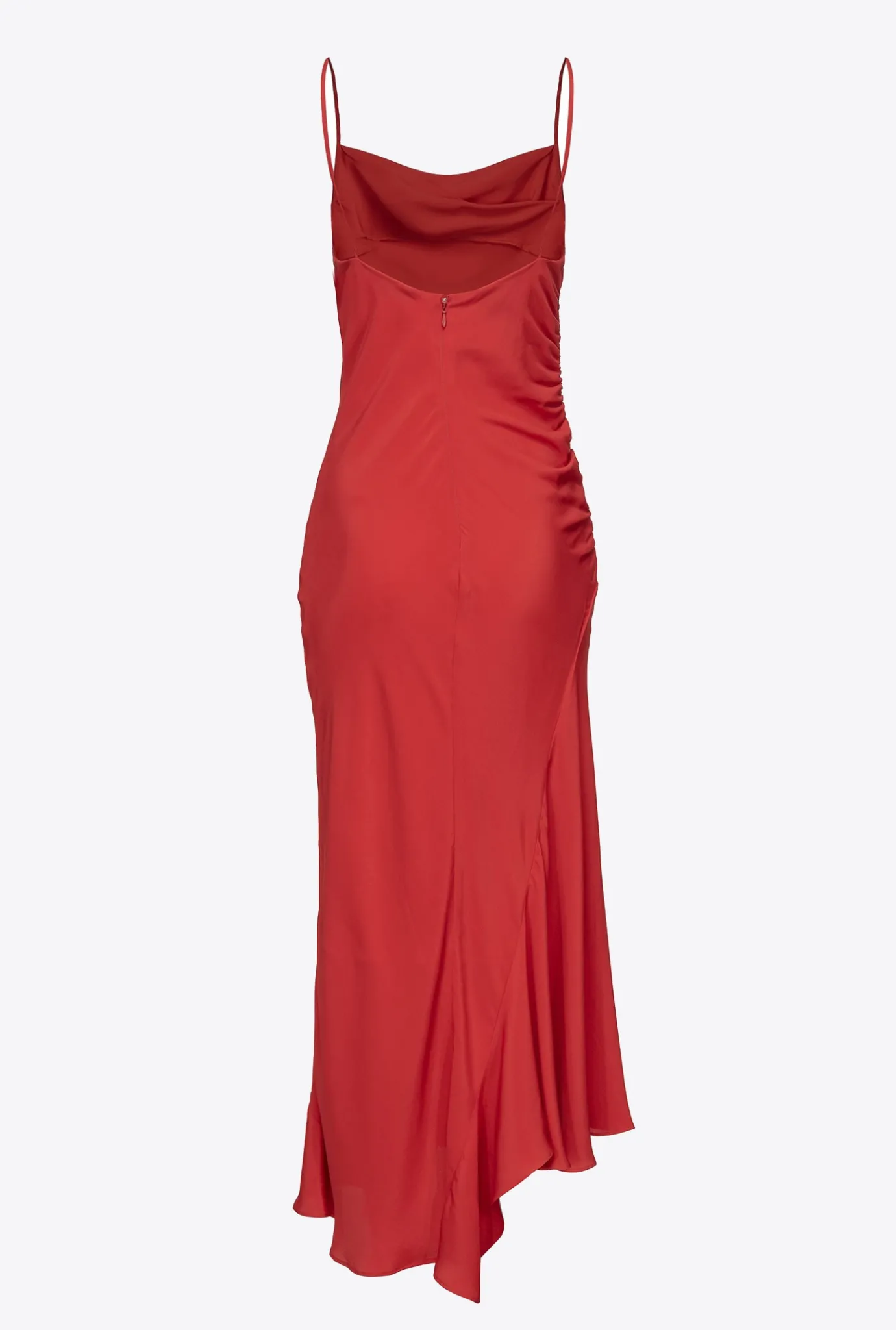 Robes|PINKO Robe Lingerie En Soie Melangee Rouge Formule 1