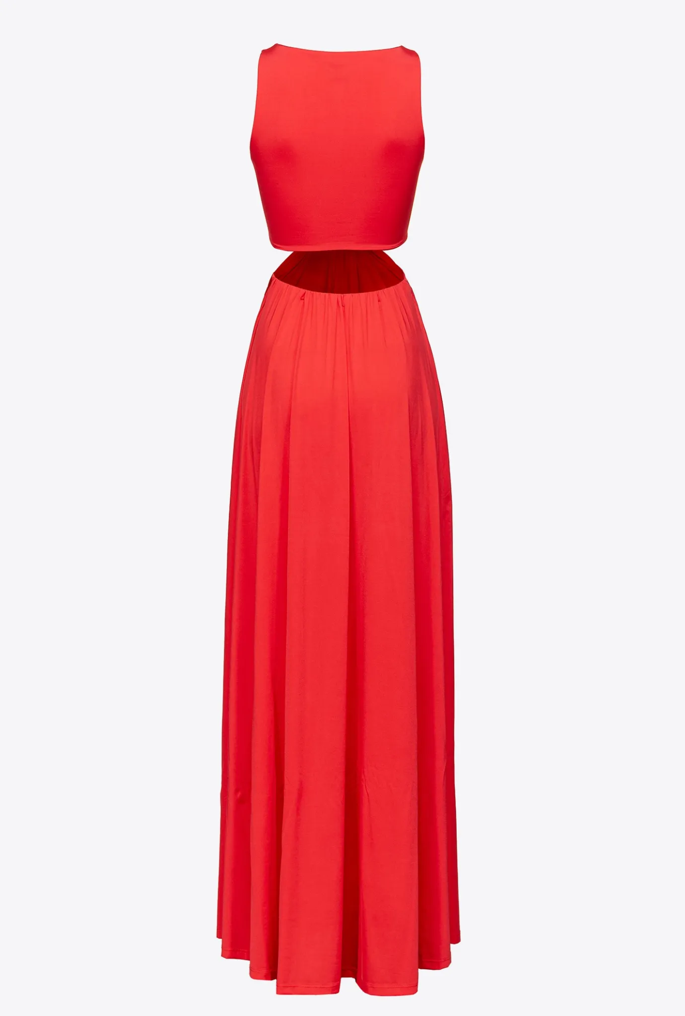 Robes|PINKO Robe Longue A Detail Metallique Rouge Coquelicot