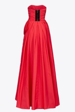Robes|PINKO Robe Longue En Taffetas Rose Azalee