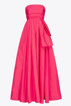 Robes|PINKO Robe Longue En Taffetas Rose Framboise