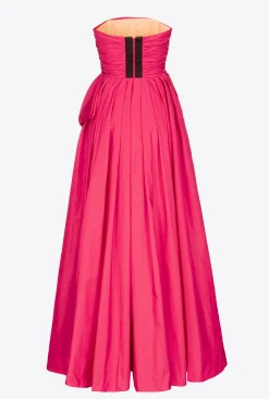 Robes|PINKO Robe Longue En Taffetas Rose Framboise