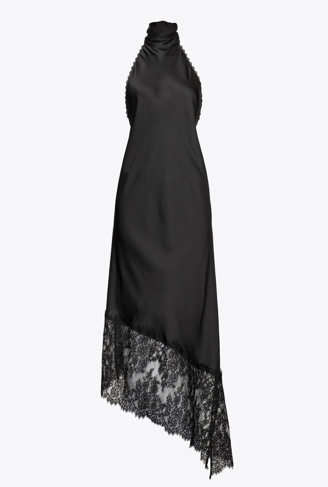 Robes|PINKO Robe Midi Dos Nu En Dentelle Noir Limousine