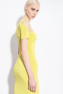 Robes|PINKO Robe Midi En Jersey Fluide Vert - Solfatare