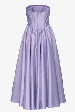 Robes|PINKO Robe Midi En Satin Duchesse Lilas - Sorbet Fonce