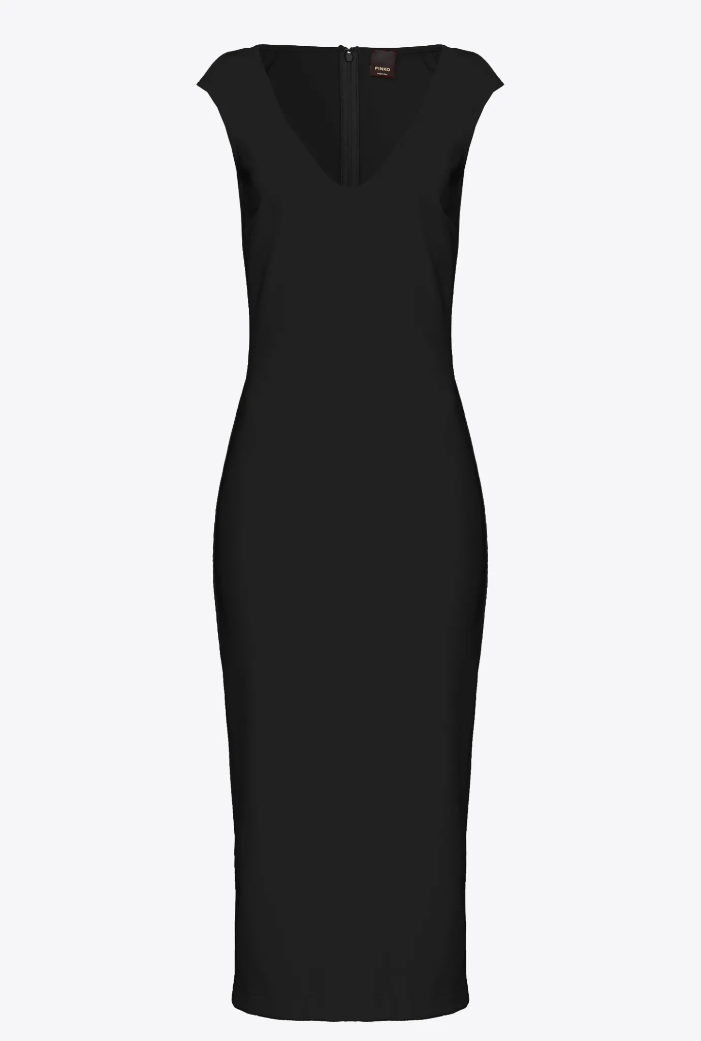 Robes|PINKO Robe Midi En Tissu Technique Noir Limousine