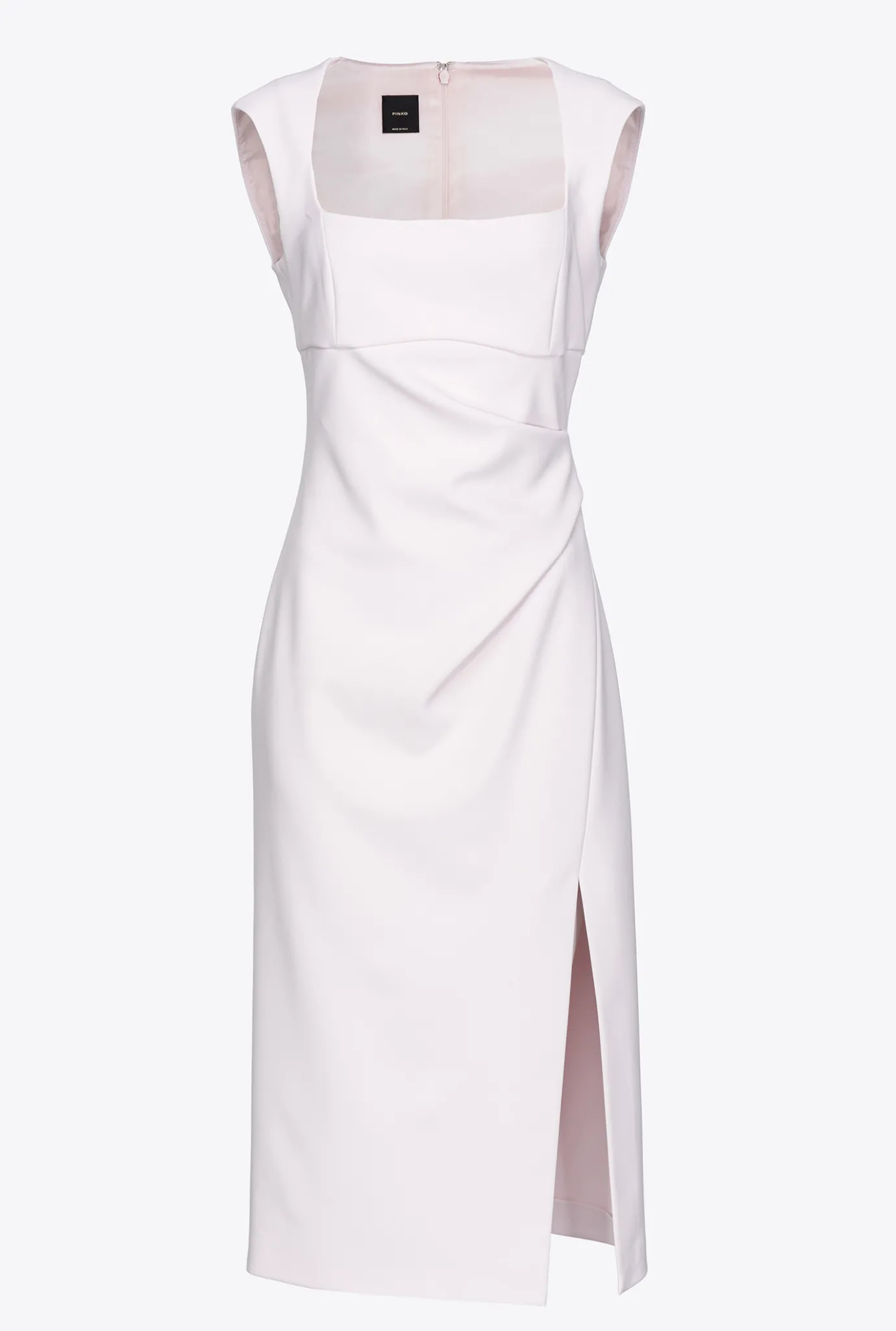 Tailleurs Et Ensembles|PINKO Robe Midi Fendue Rose Nuage
