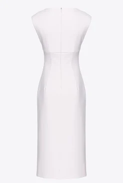 Tailleurs Et Ensembles|PINKO Robe Midi Fendue Rose Nuage