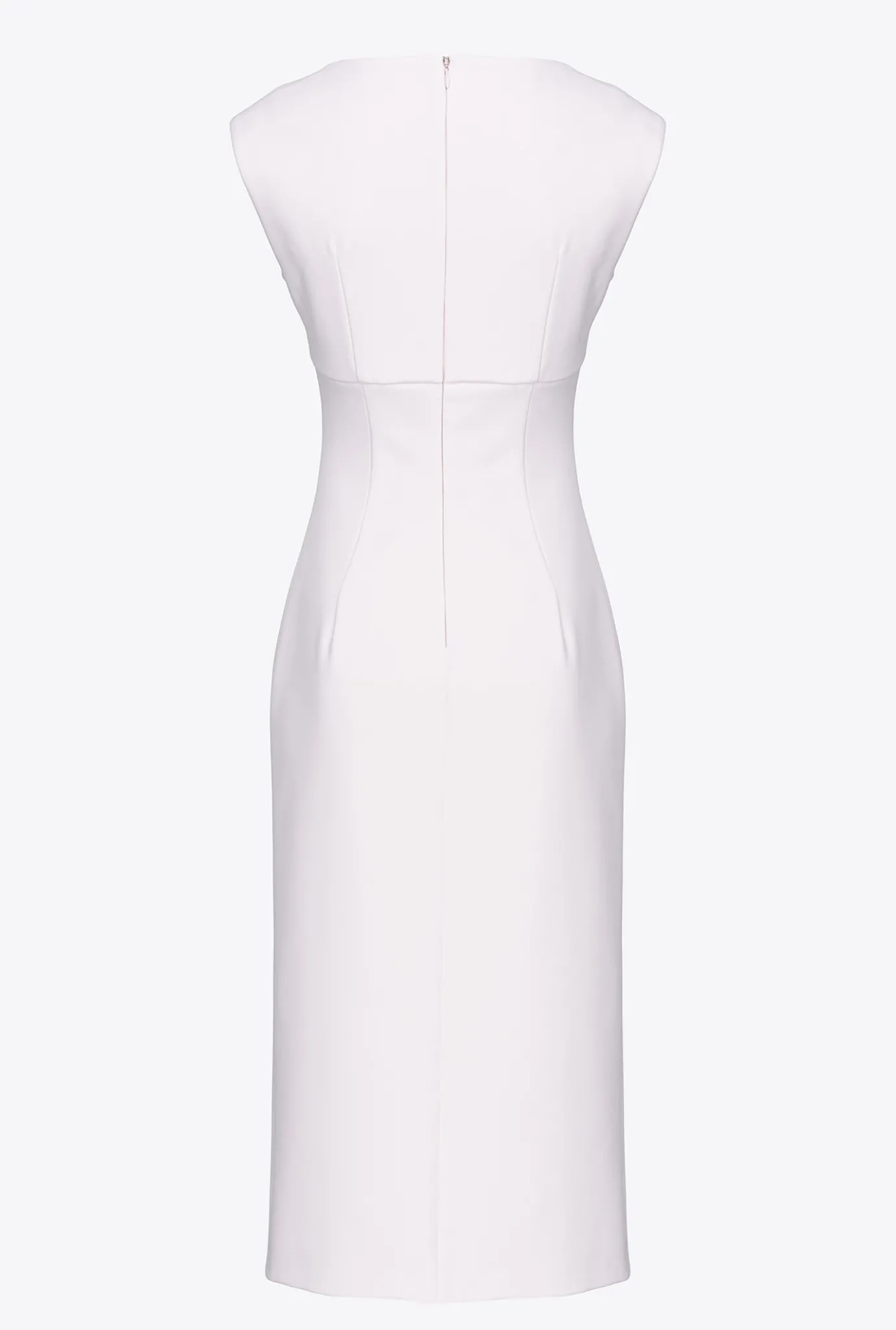 Tailleurs Et Ensembles|PINKO Robe Midi Fendue Rose Nuage