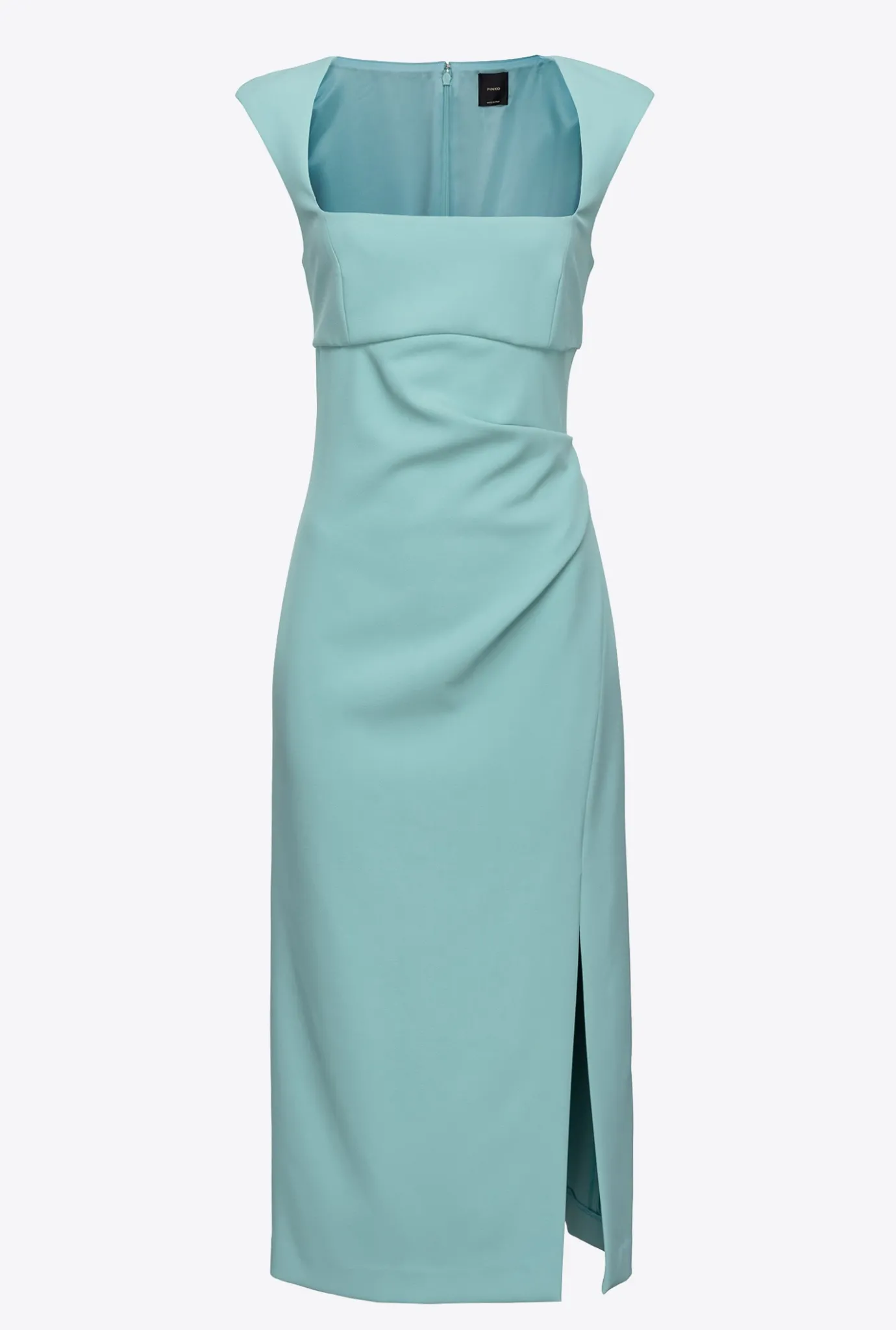 Robes|PINKO Robe Midi Fendue Bleu Nil