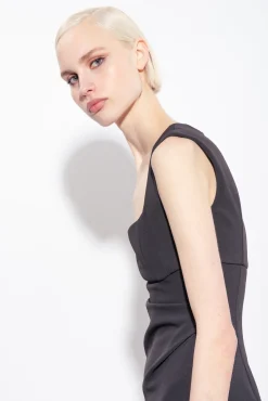 Tailleurs Et Ensembles|PINKO Robe Midi Fendue Noir Limousine