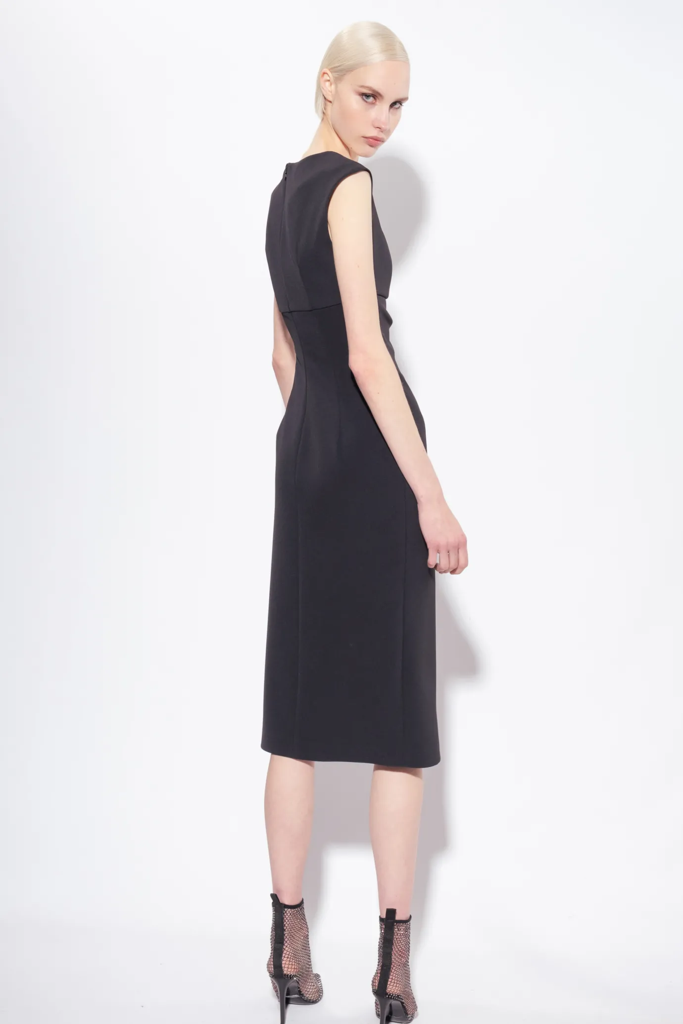 Tailleurs Et Ensembles|PINKO Robe Midi Fendue Noir Limousine