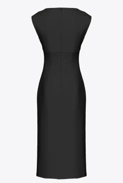 Tailleurs Et Ensembles|PINKO Robe Midi Fendue Noir Limousine