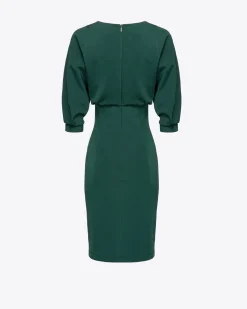 Robes|PINKO Robe Mi-Longue A Jupe Fourreau Vert Ponderosa
