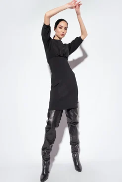 Robes|PINKO Robe Mi-Longue A Jupe Fourreau Noir Limousine