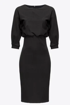 Robes|PINKO Robe Mi-Longue A Jupe Fourreau Noir Limousine