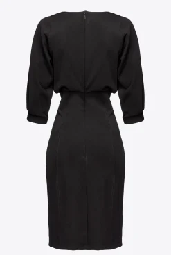 Robes|PINKO Robe Mi-Longue A Jupe Fourreau Noir Limousine