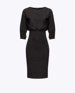 Robes|PINKO Robe Mi-Longue A Jupe Fourreau Noir Limousine