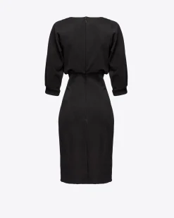 Robes|PINKO Robe Mi-Longue A Jupe Fourreau Noir Limousine