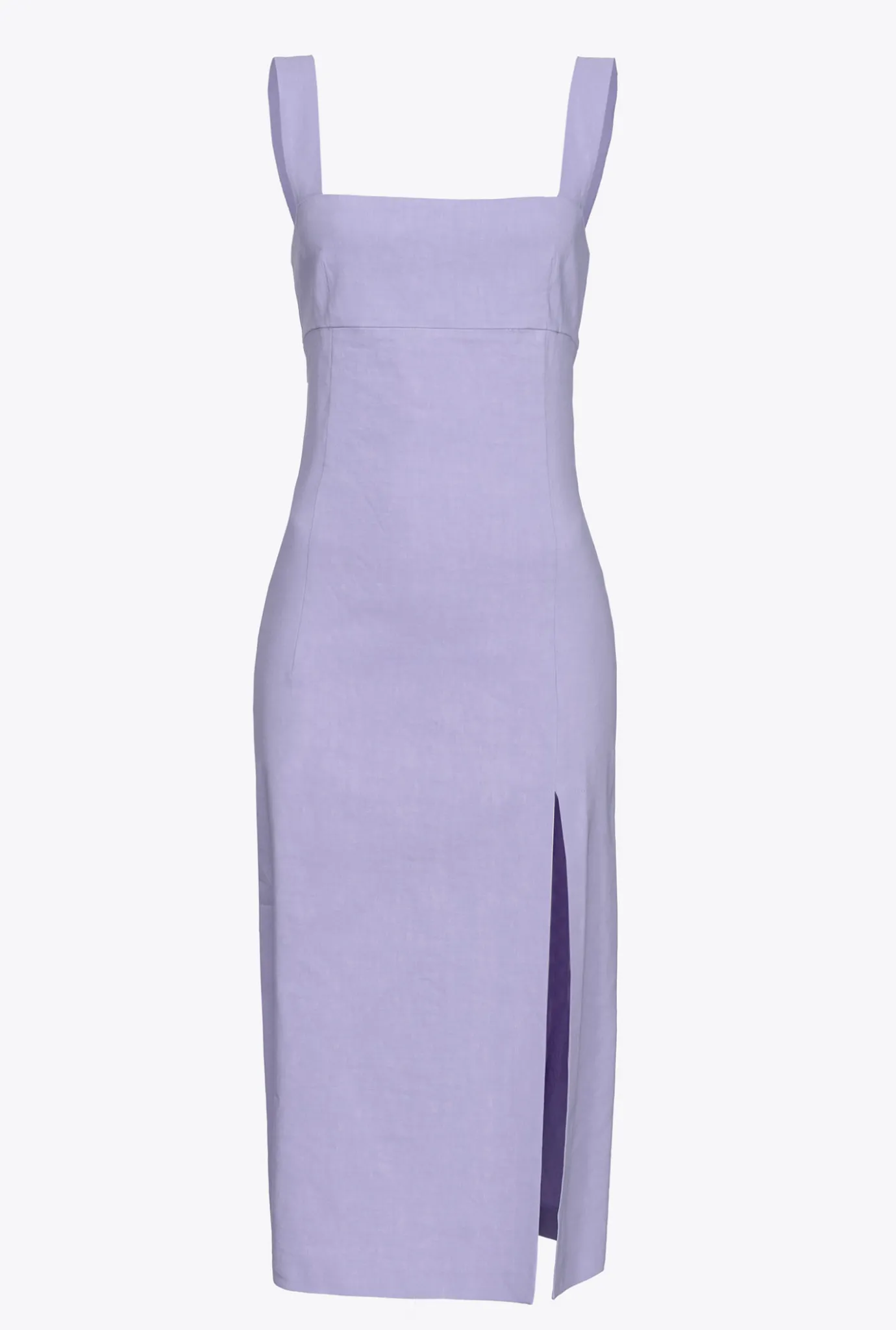 Robes|PINKO Robe Mi-Longue En Lin Stretch Orchidee Claire