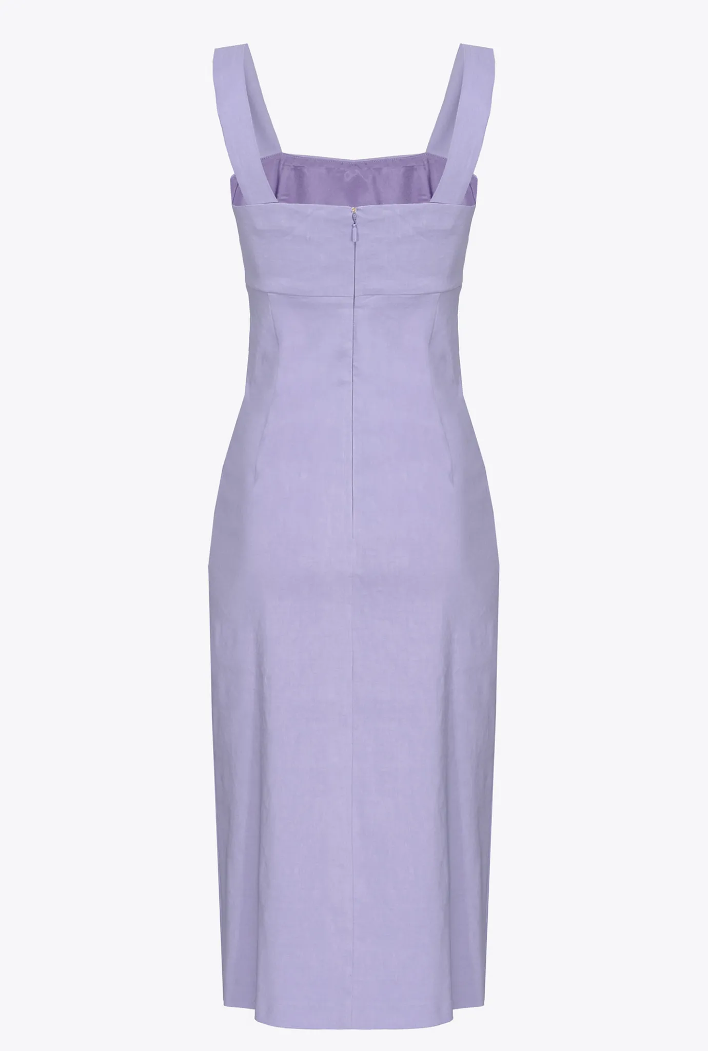 Robes|PINKO Robe Mi-Longue En Lin Stretch Orchidee Claire