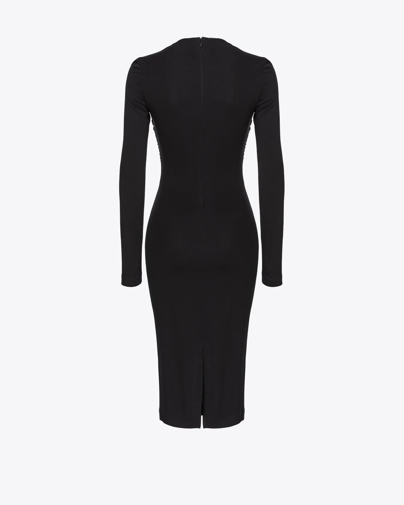 Robes|PINKO Robe Mi-Longue Froncee Sur Le Cote Noir Limousine