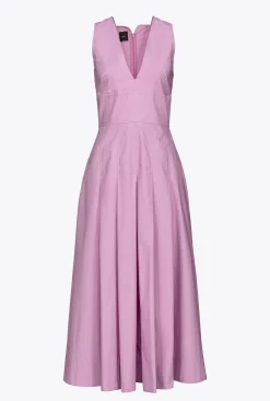 Robes|PINKO Robe Plissee En Popeline Safran Fonce