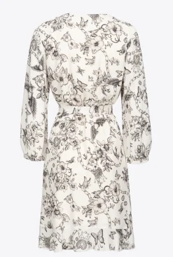 Robes|PINKO Robe Portefeuille A Imprime Tatouage Beurre/Noir