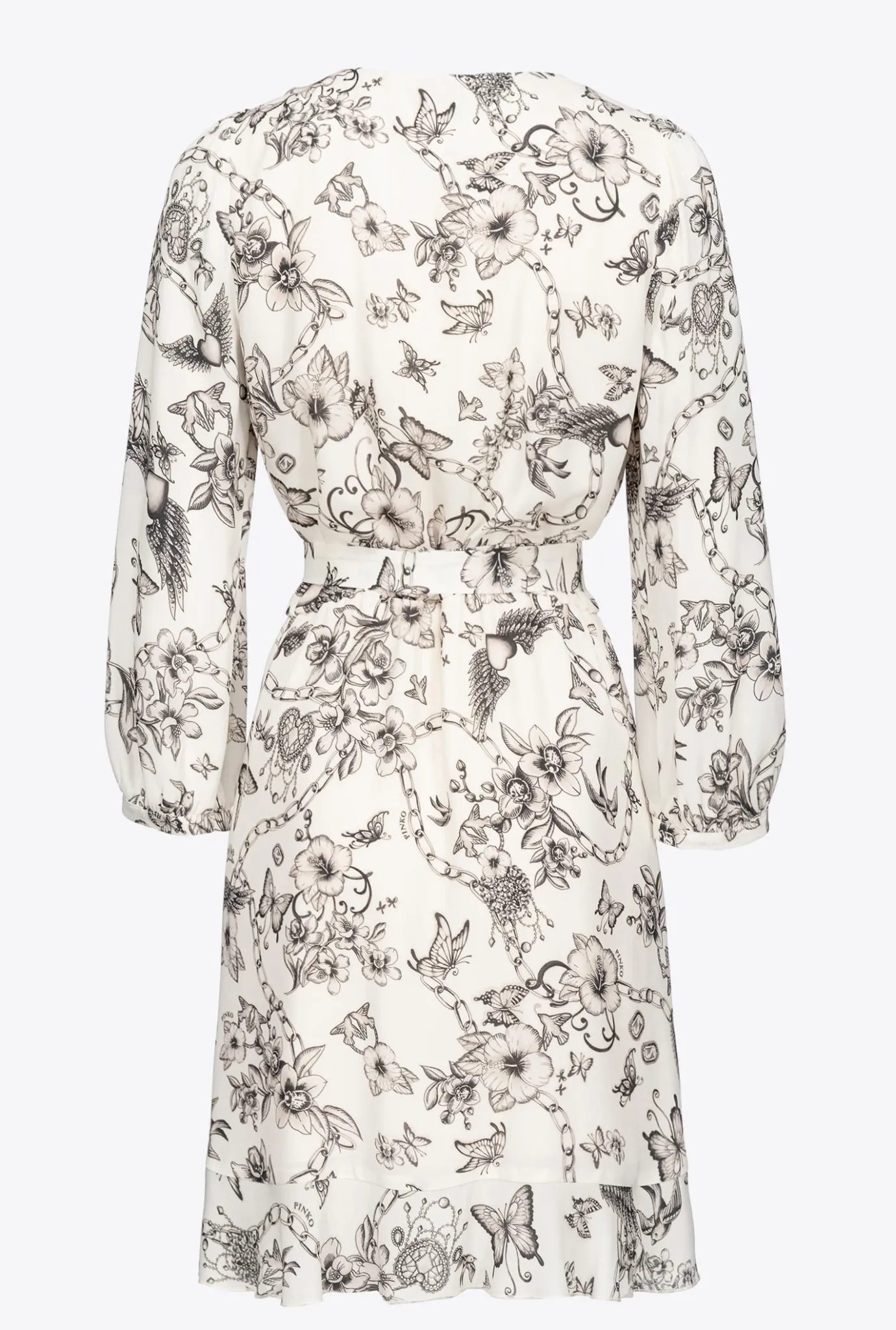Robes|PINKO Robe Portefeuille A Imprime Tatouage Beurre/Noir