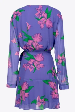 Robes|PINKO Robe Portefeuille A Imprime Iris Violet/Rose/Vert