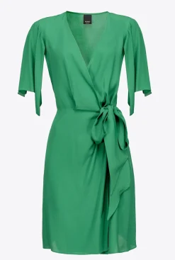 Robes|PINKO Robe Portefeuille En Crepe Marocain Amazonie