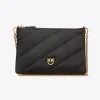 Sacs À Bandoulière|PINKO Sac A Bandoulière Flat Bag Recycled Noir-Vieil Or