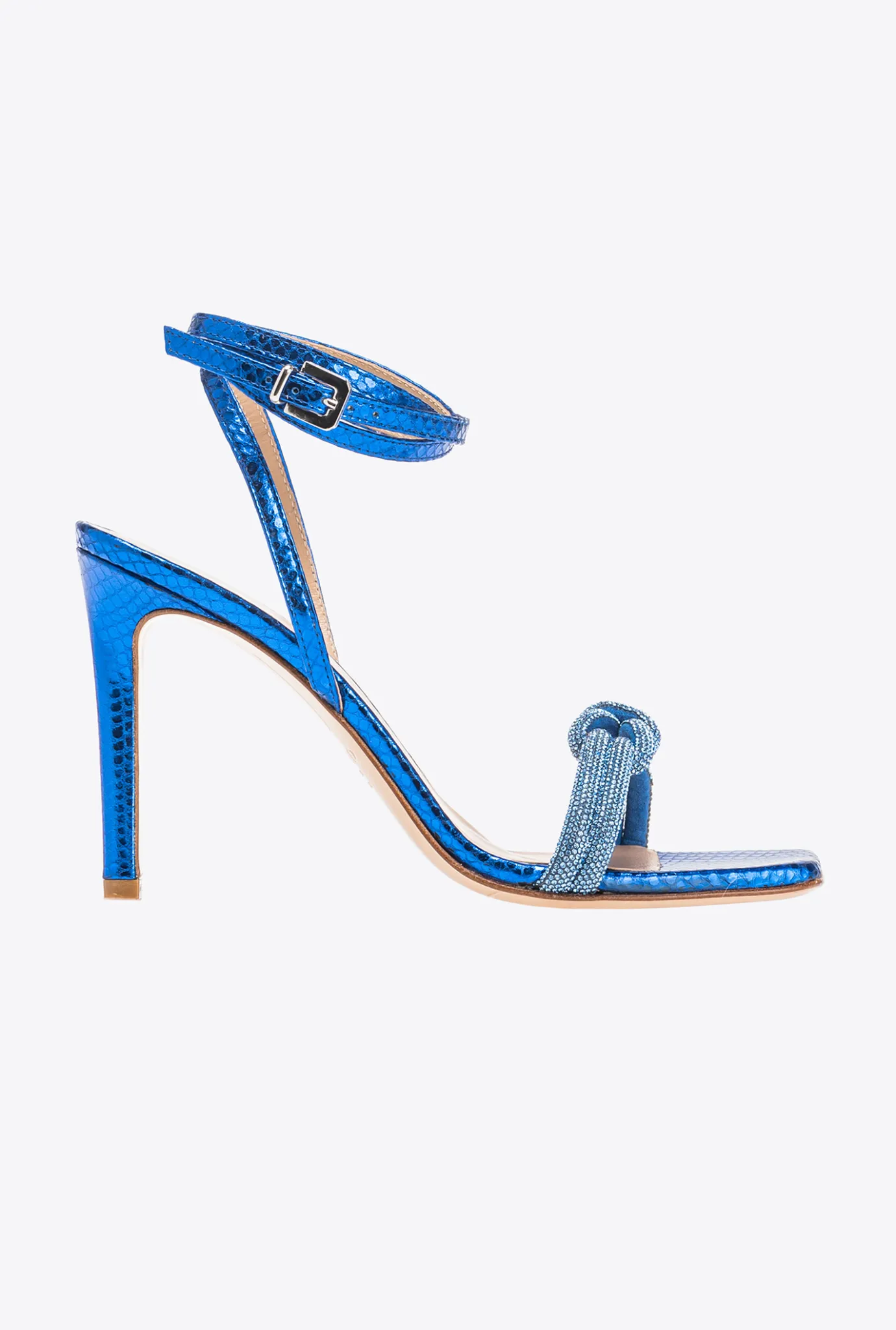 Chaussures|PINKO Sandales Avec Noeud En Strass Bleu Clematite