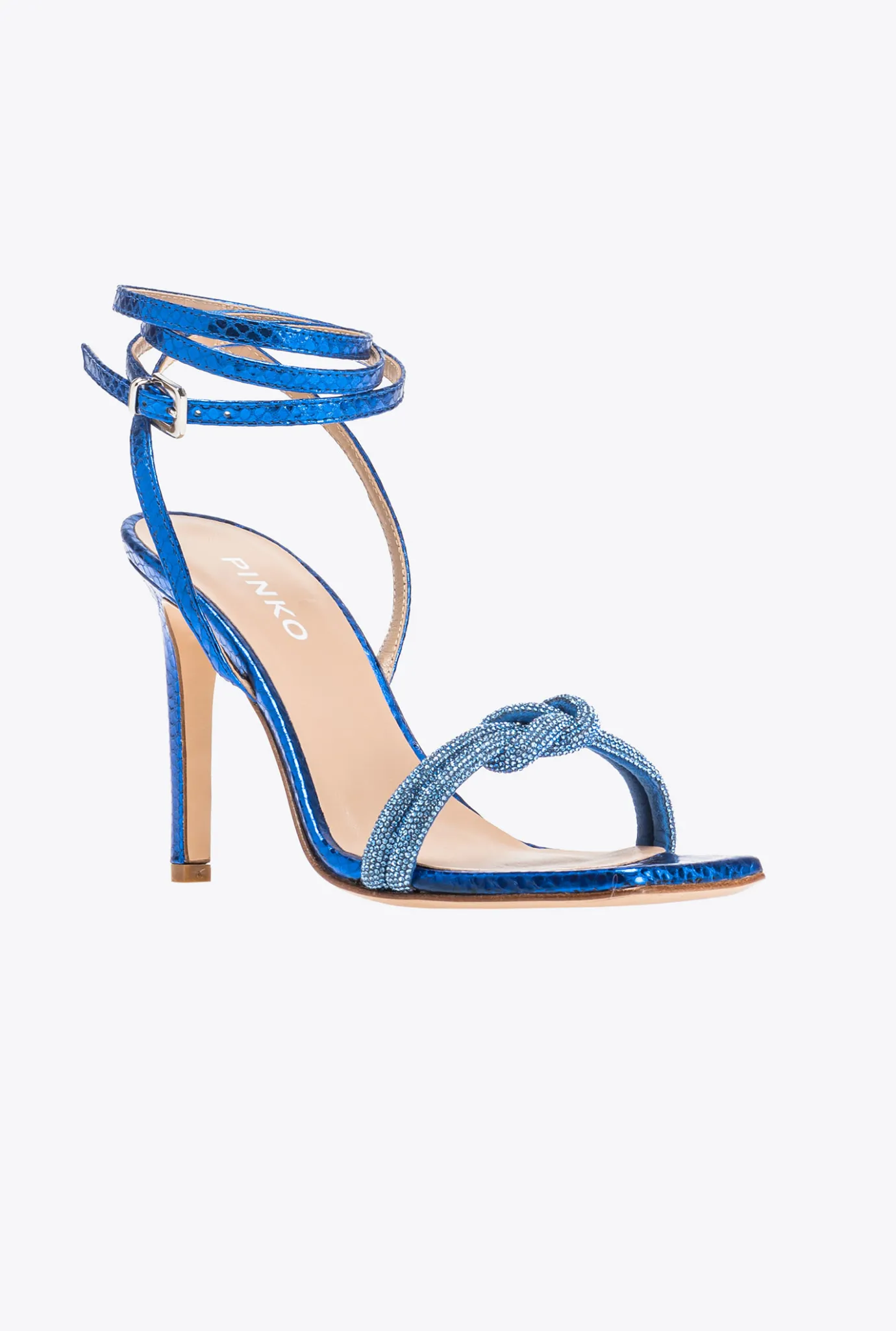 Chaussures|PINKO Sandales Avec Noeud En Strass Bleu Clematite