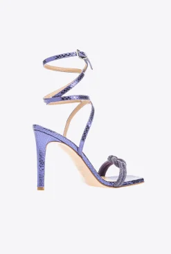 Chaussures|PINKO Sandales Avec Noeud En Strass Violet