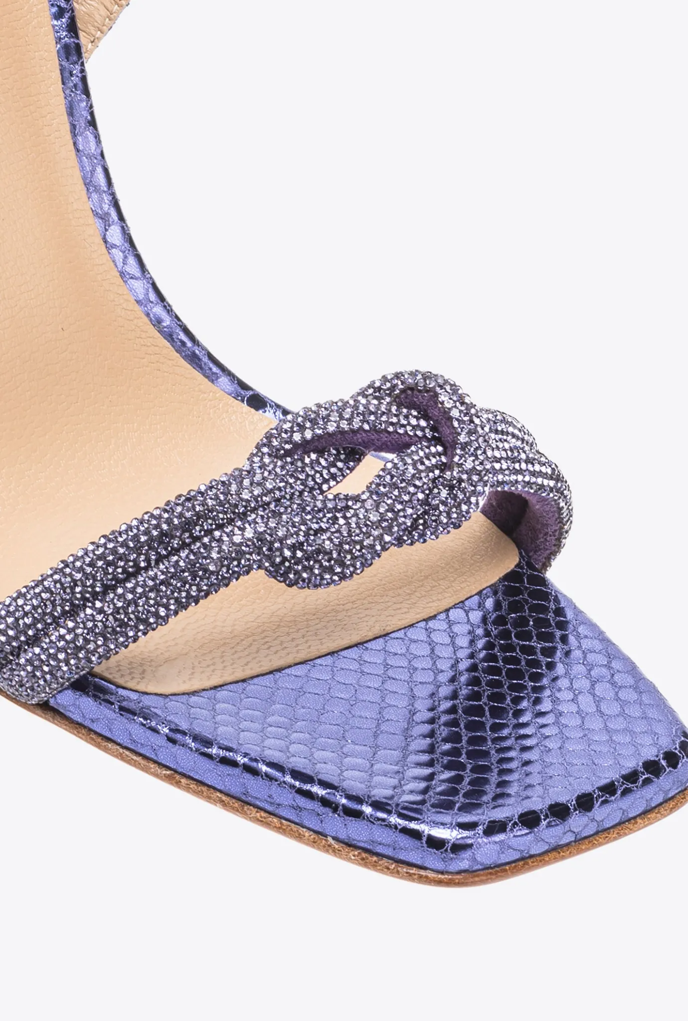 Chaussures|PINKO Sandales Avec Noeud En Strass Violet