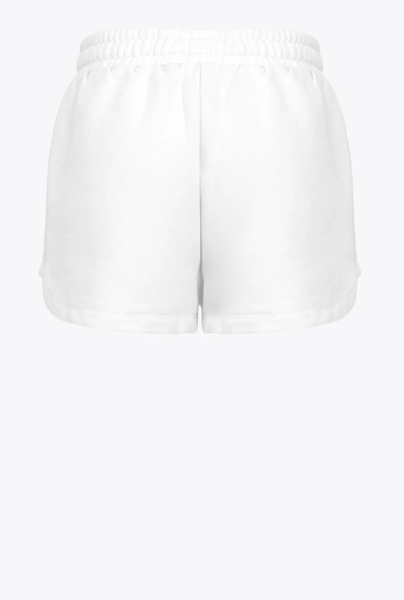 Pantalons|PINKO Short A Logo Imprime Blanc Soie