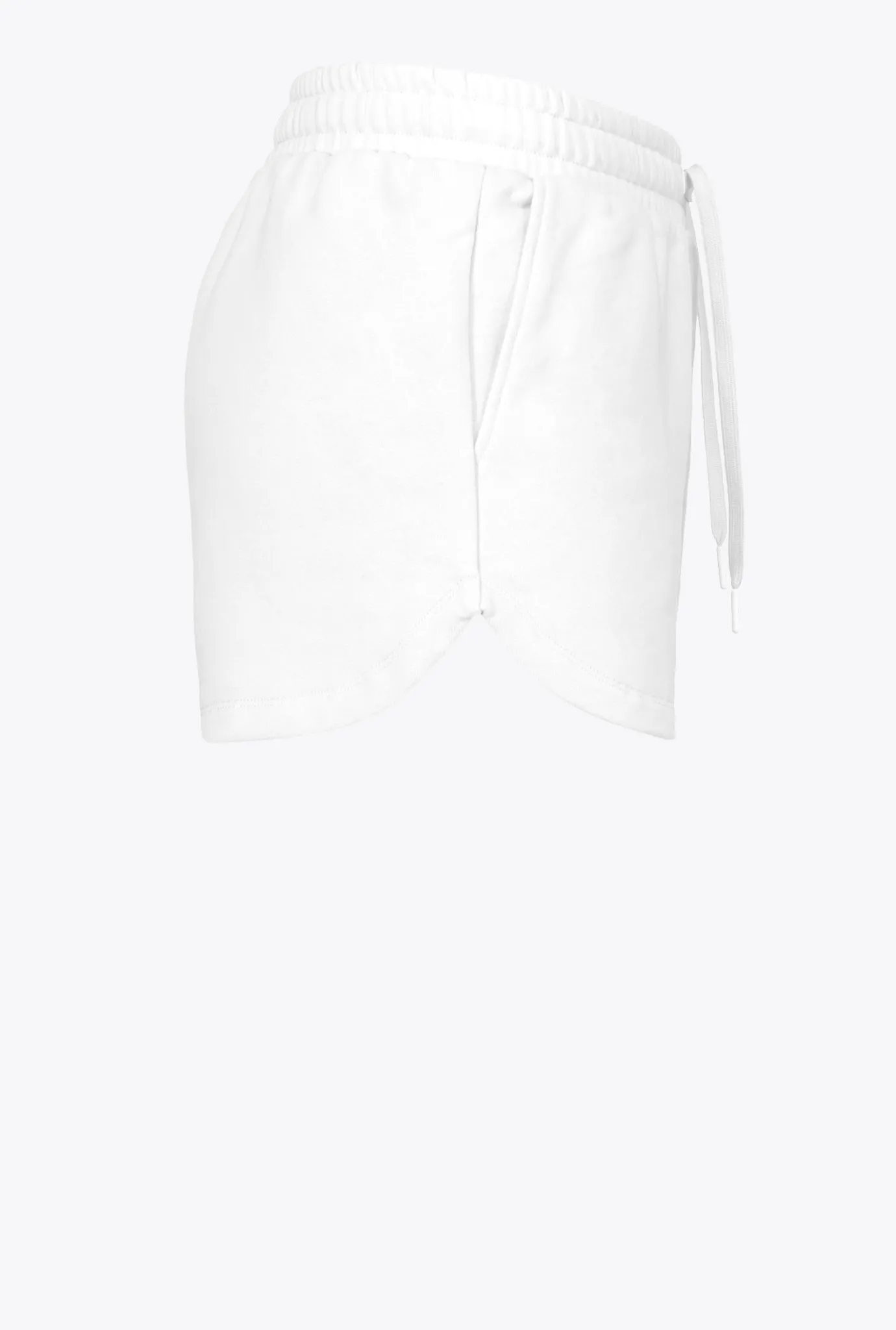 Pantalons|PINKO Short A Logo Imprime Blanc Soie