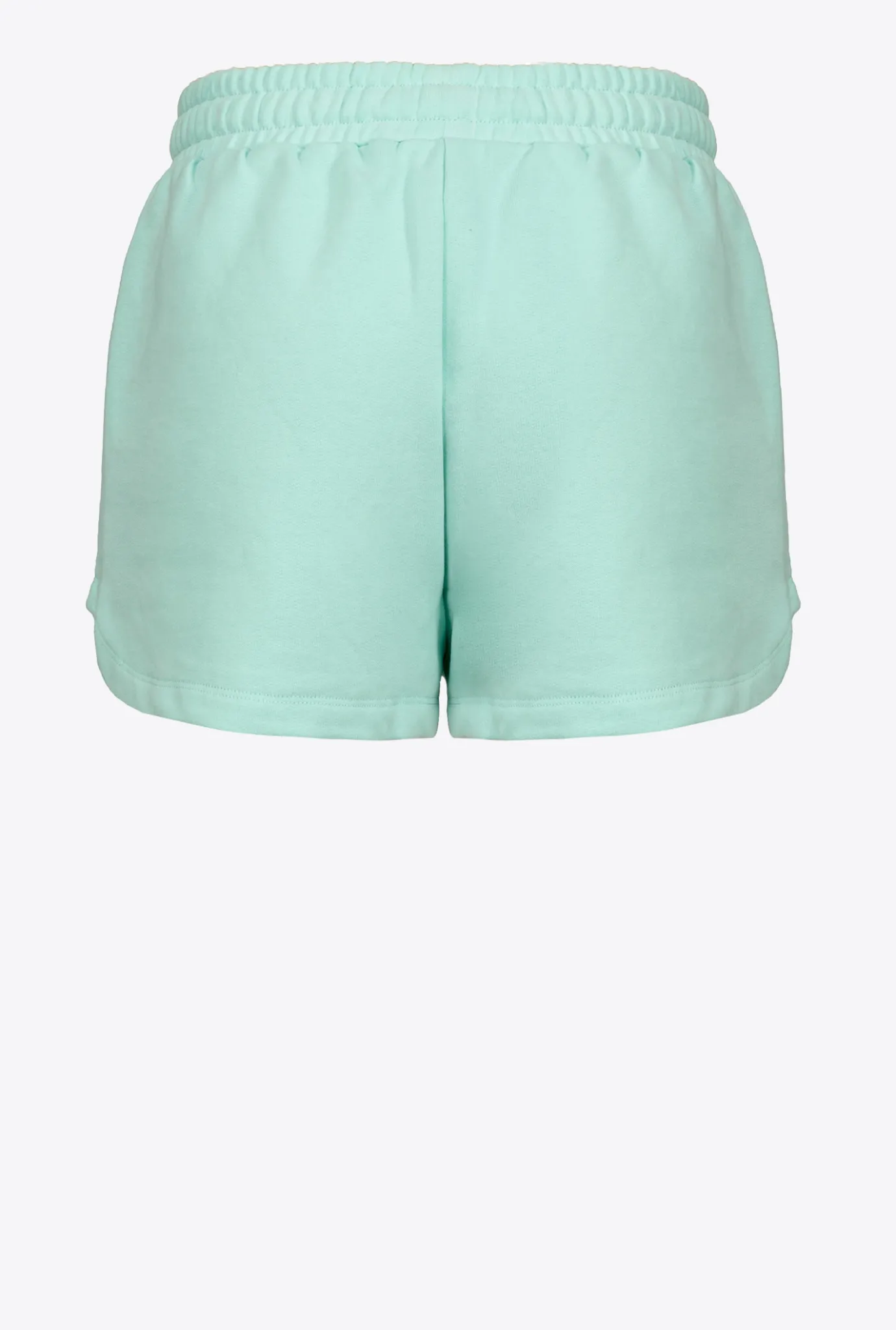 Pantalons|PINKO Short A Logo Imprime Bleu Mousseline