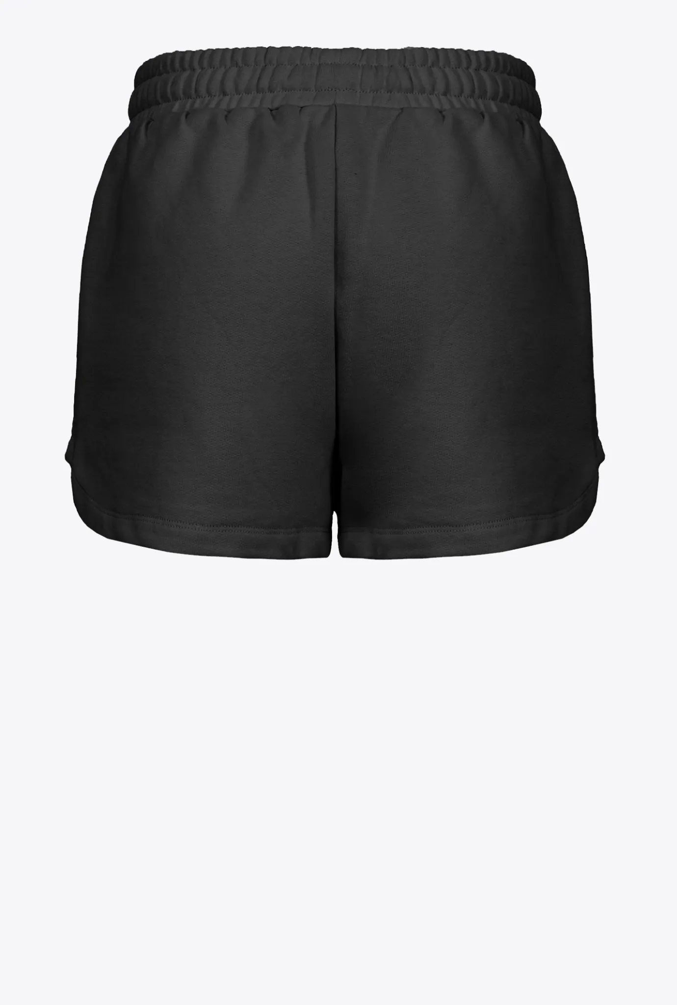 Pantalons|PINKO Short A Logo Imprime Noir Limousine