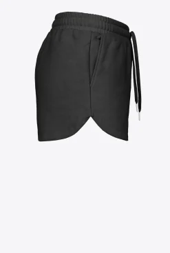 Pantalons|PINKO Short A Logo Imprime Noir Limousine