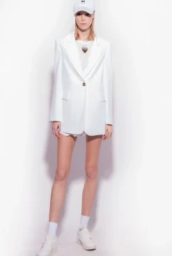 Pantalons|PINKO Short En Broderie Anglaise Blanc Brill.