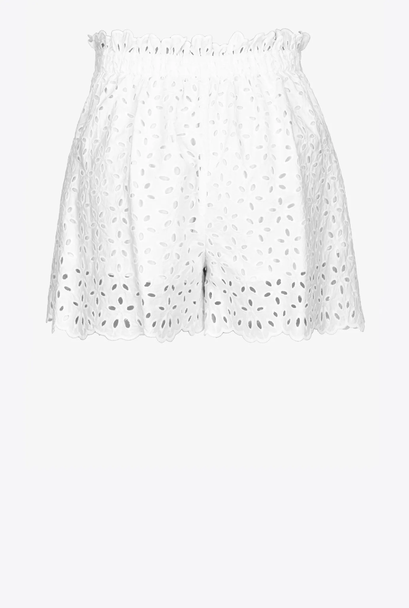 Pantalons|PINKO Short En Broderie Anglaise Blanc Brill.