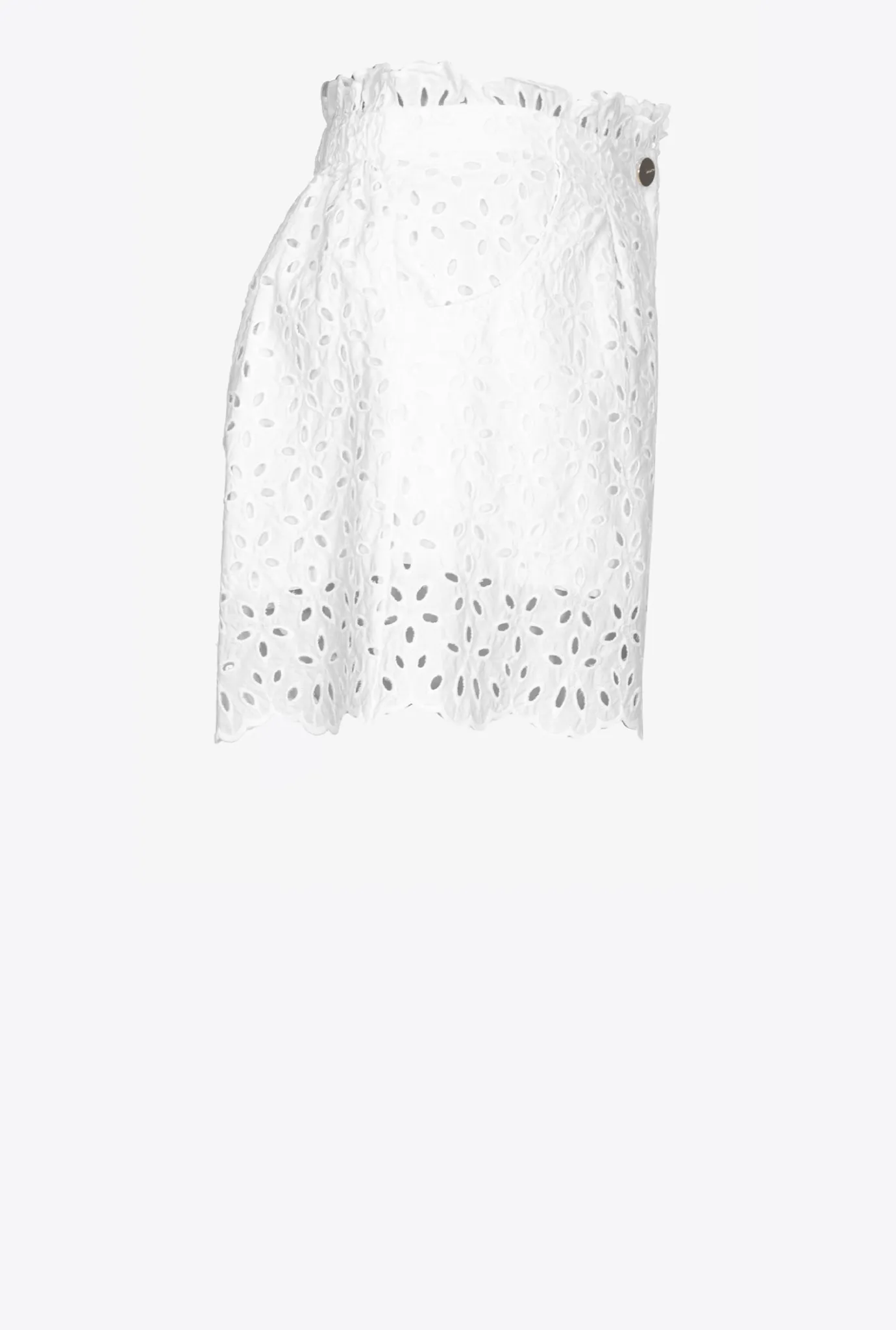 Pantalons|PINKO Short En Broderie Anglaise Blanc Brill.