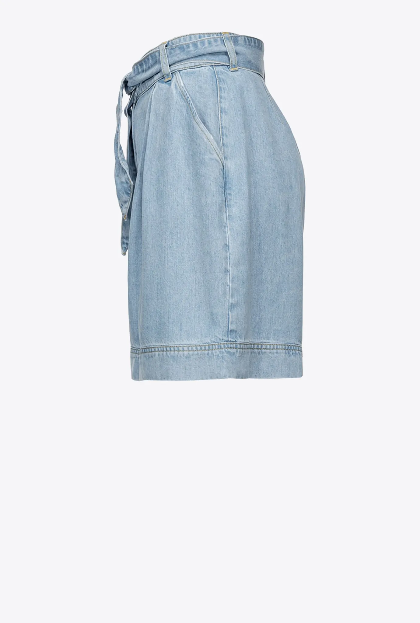 Pantalons|PINKO Short En Denim Fluide Delavage Moyen
