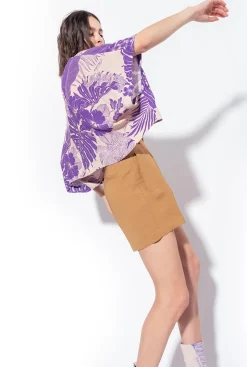 Pantalons|PINKO Short En Lin Avec Ceinture Moutarde