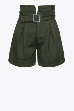 Jeans|PINKO Short Taille Haute Ceinture Vert Canon De Fusil