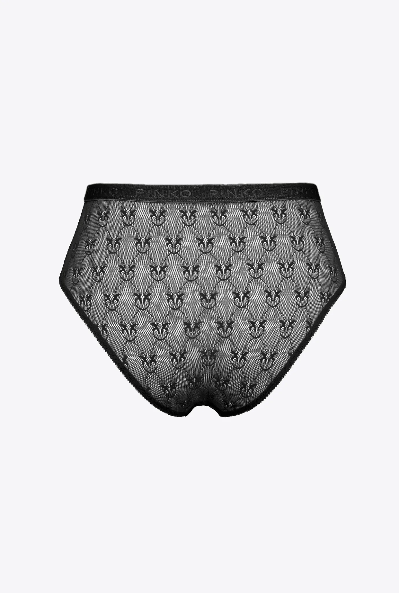 Lingerie|PINKO Slip En Dentelle Taille Haute Noir Limousine