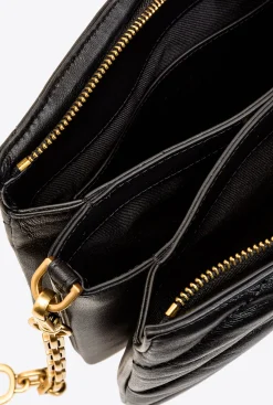 Sacs À Bandoulière|PINKO Small Twins Bag Maxi Quilt Noir-Vieil Or